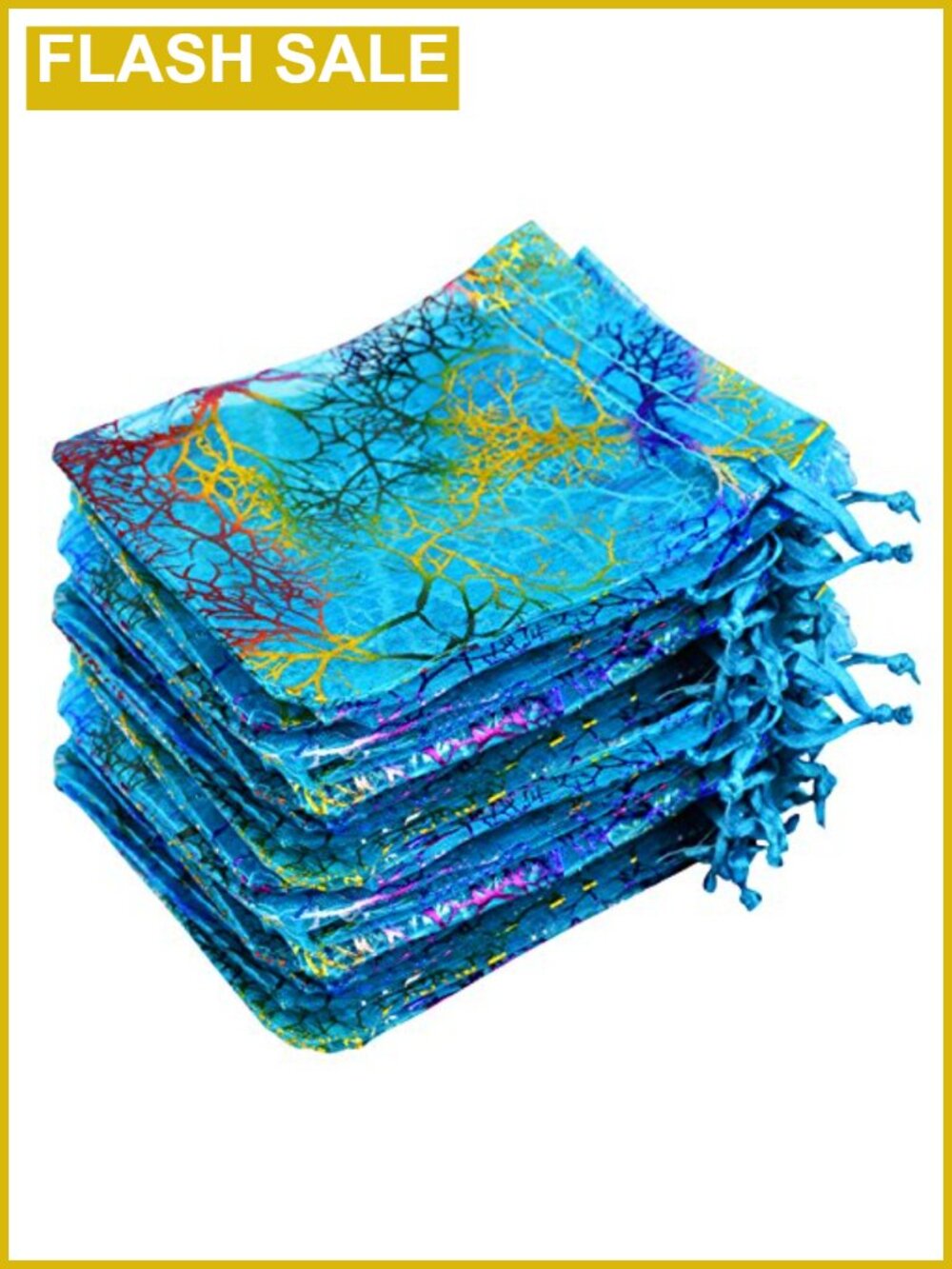 100pcs Organza Drawstring Pouches Jewelry Gift Bags with Ribbon Ties